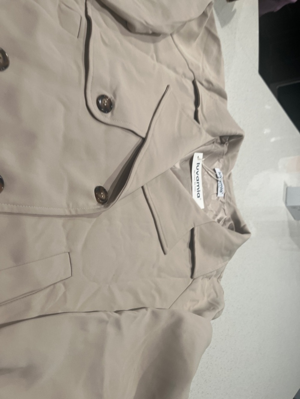 Luvamia Classic Beige Trench Coat - Lightweight Double-Breasted